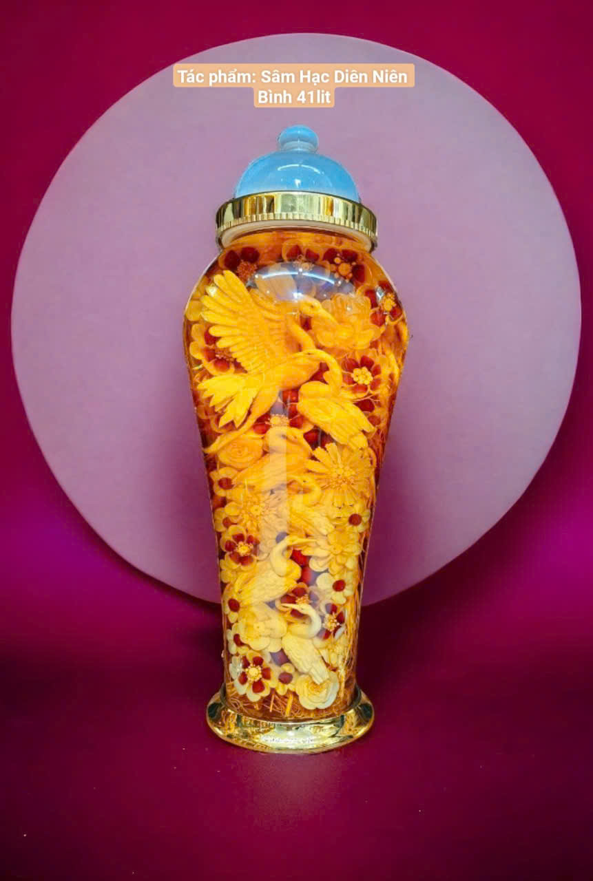 Bình Sâm Điêu Khắc Sâm Hạc Diên Niên 41Lít