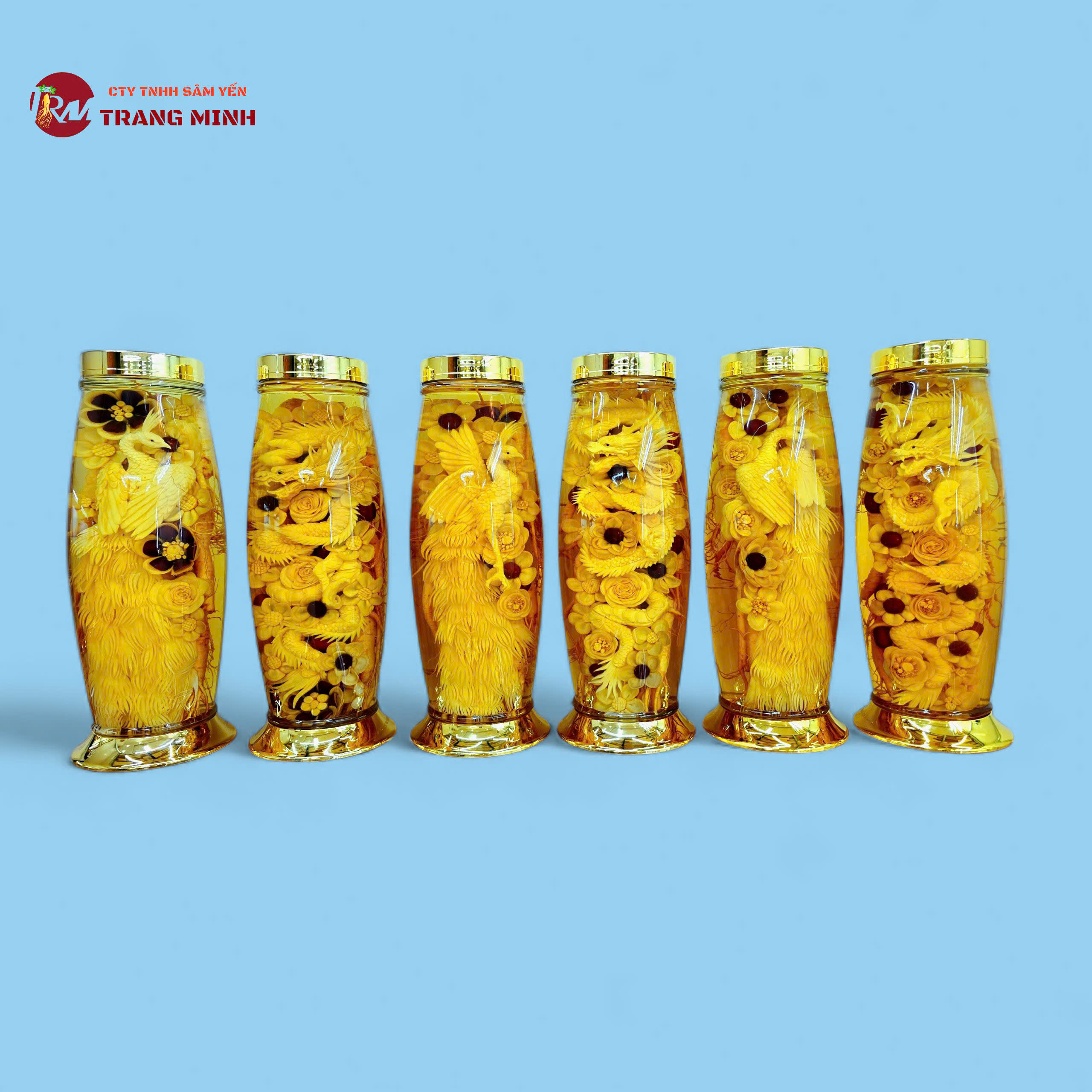 Bình Sâm Điêu Khắc Long Phụng Sum Vầy 9 Lít