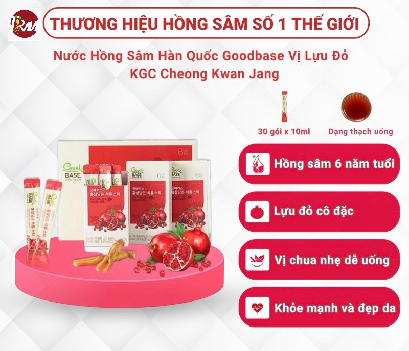 Nước Hồng Sâm KGC Good Base Lựu Đỏ 10ml x 30 Gói